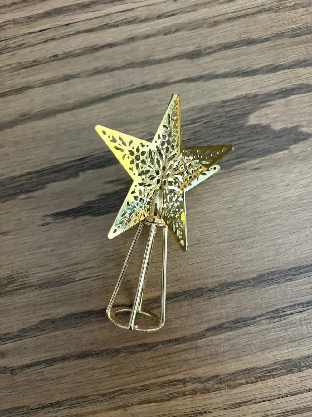 Vintage 1995 Hallmark Shining Star Dimensional Brass Mini Tree Topper 4